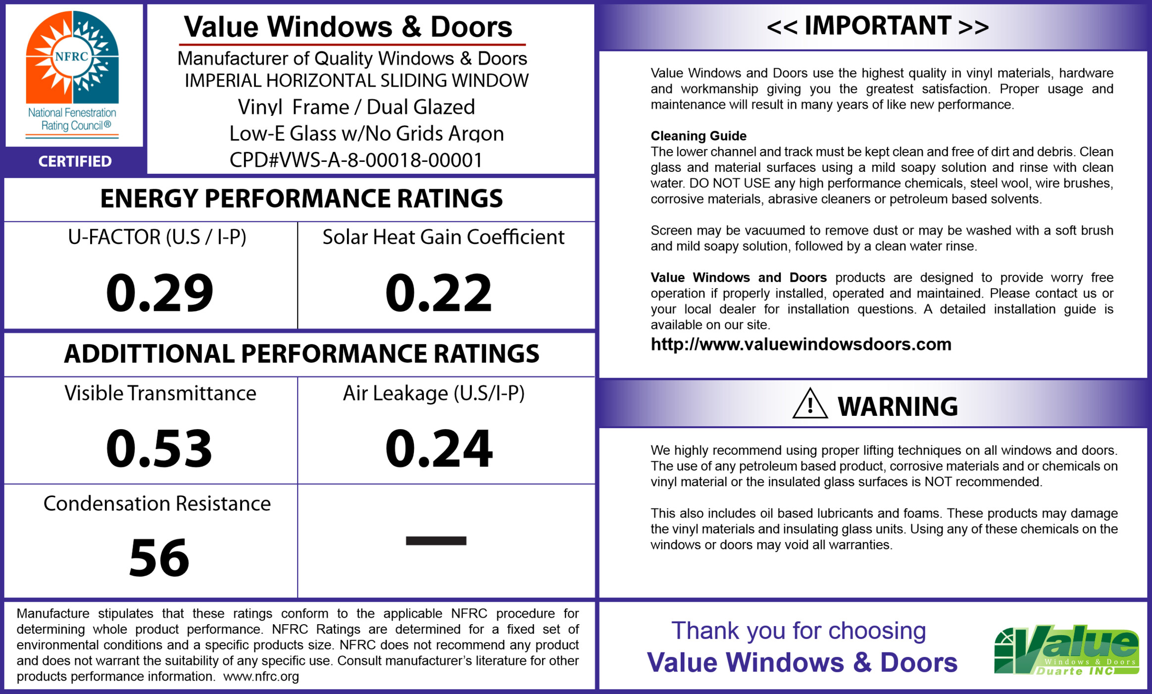 Title 24 Value Windows Doors