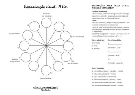 CÍRCULO CROMÁTICO PARA COLORIR