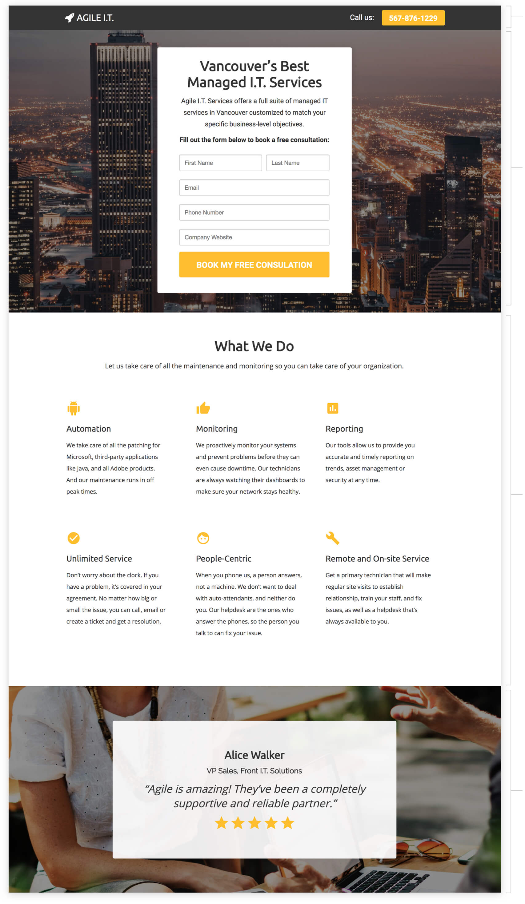 Sign up for a Free Trial landing page