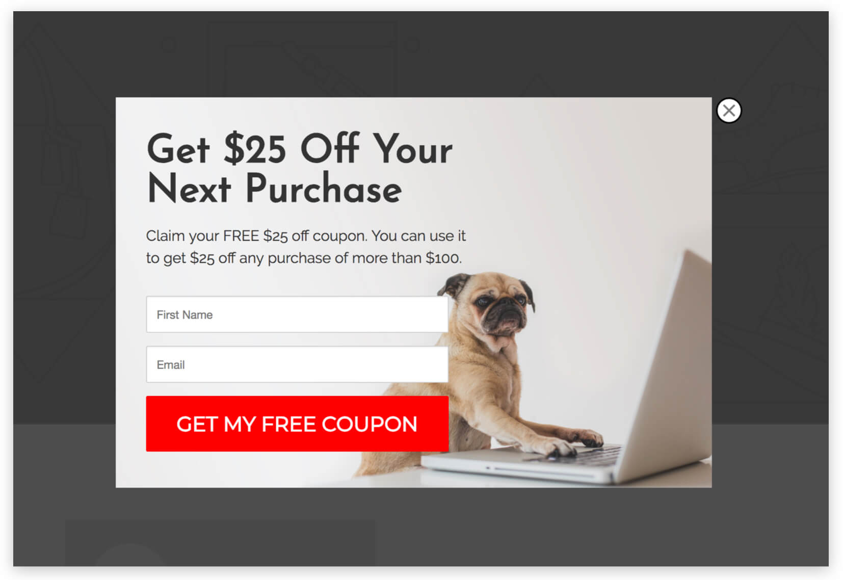 ecommerce discount coupon popup