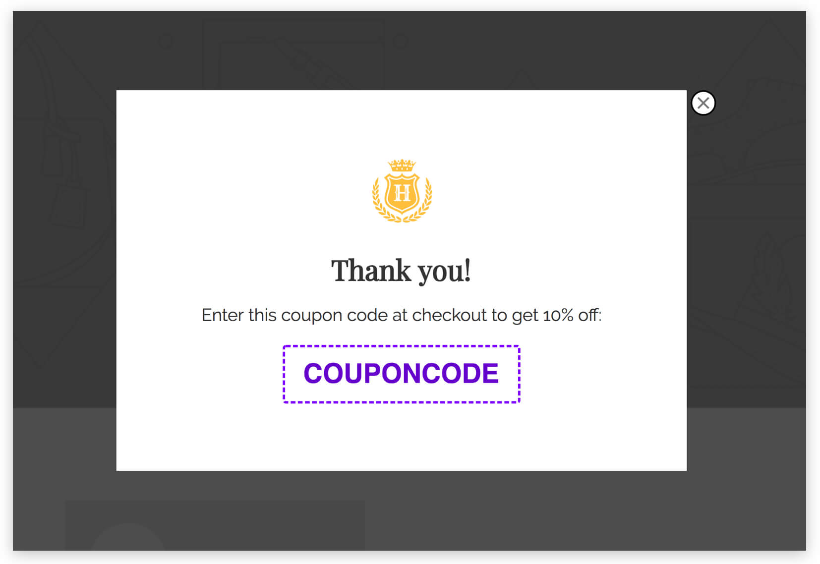 ecommerce coupon popup