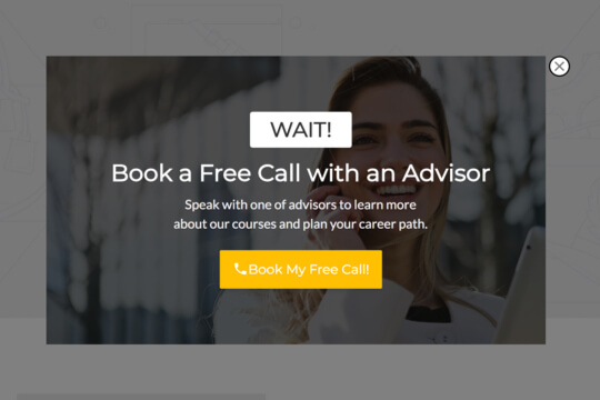 Book a Call with an Advisor Exit Popup