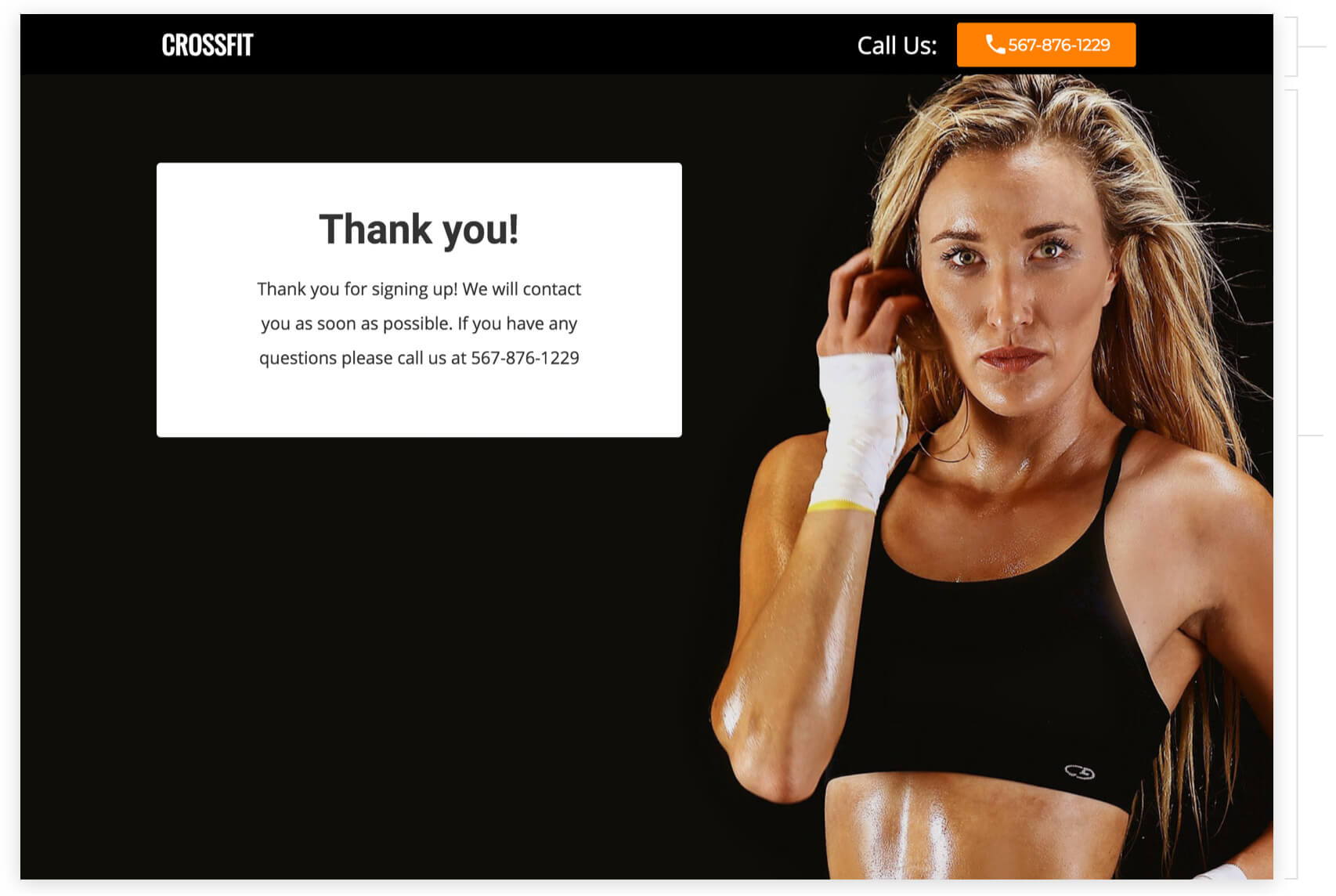 6-week fitness crossfit challenge thank you page