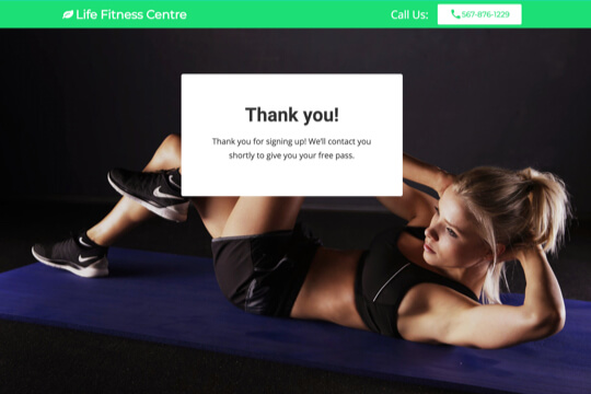 fitness membership page example