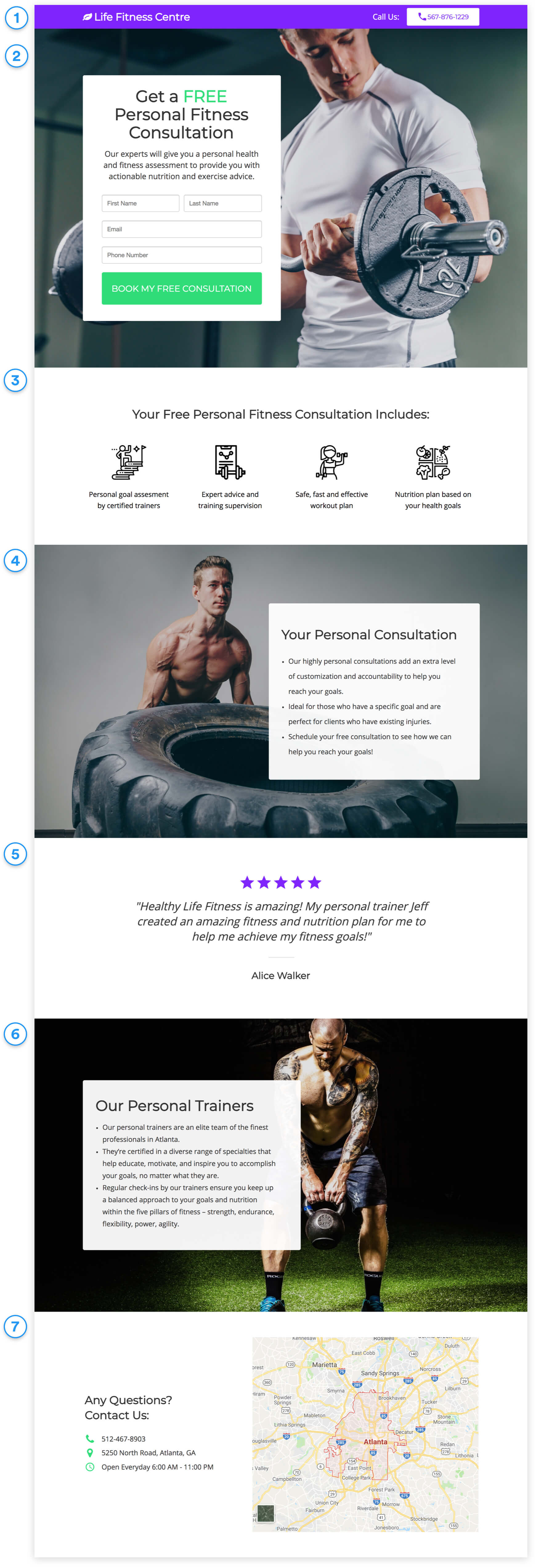 free fitness consultation page example