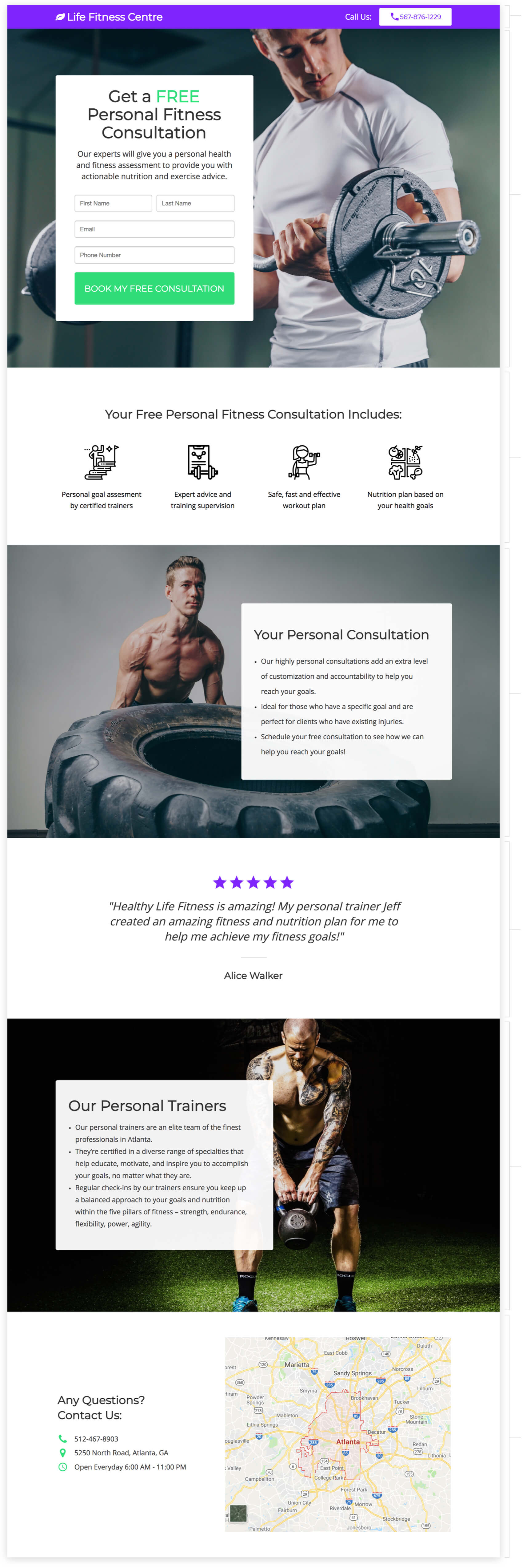 free fitness consultation page example