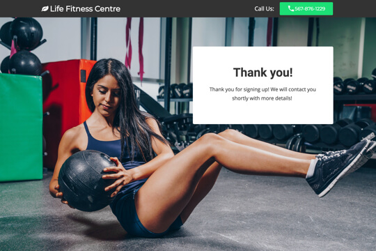 fitness membership page example