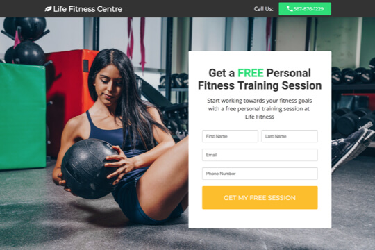 fitness membership page example