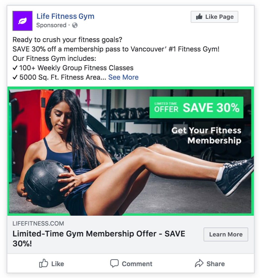 fitness facebook ad