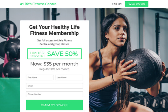 gym signup page