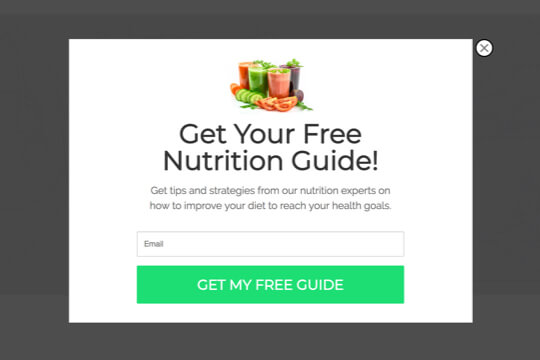 fitness nutrition ebook popup