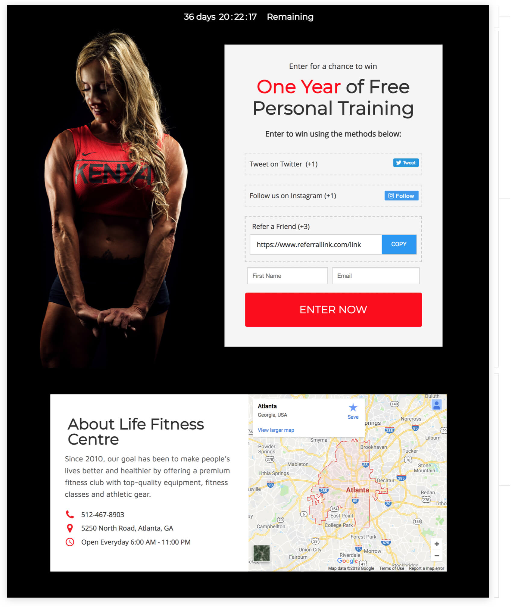 fitness giveaway example