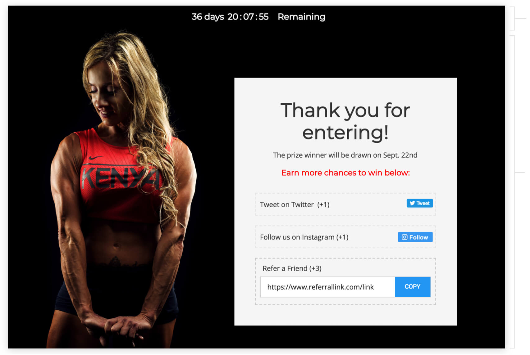 fitness signup thank you page