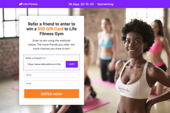 fitness referral contest page