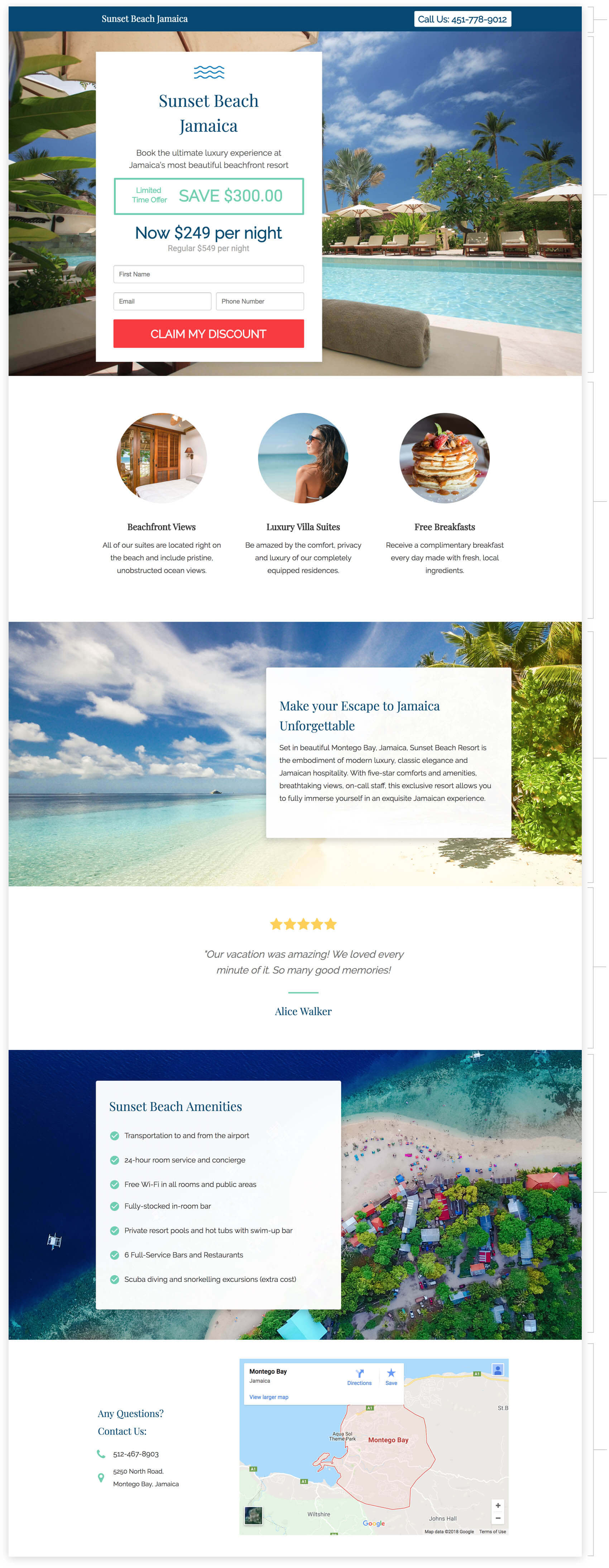 hotel resort limited time offer landing page template