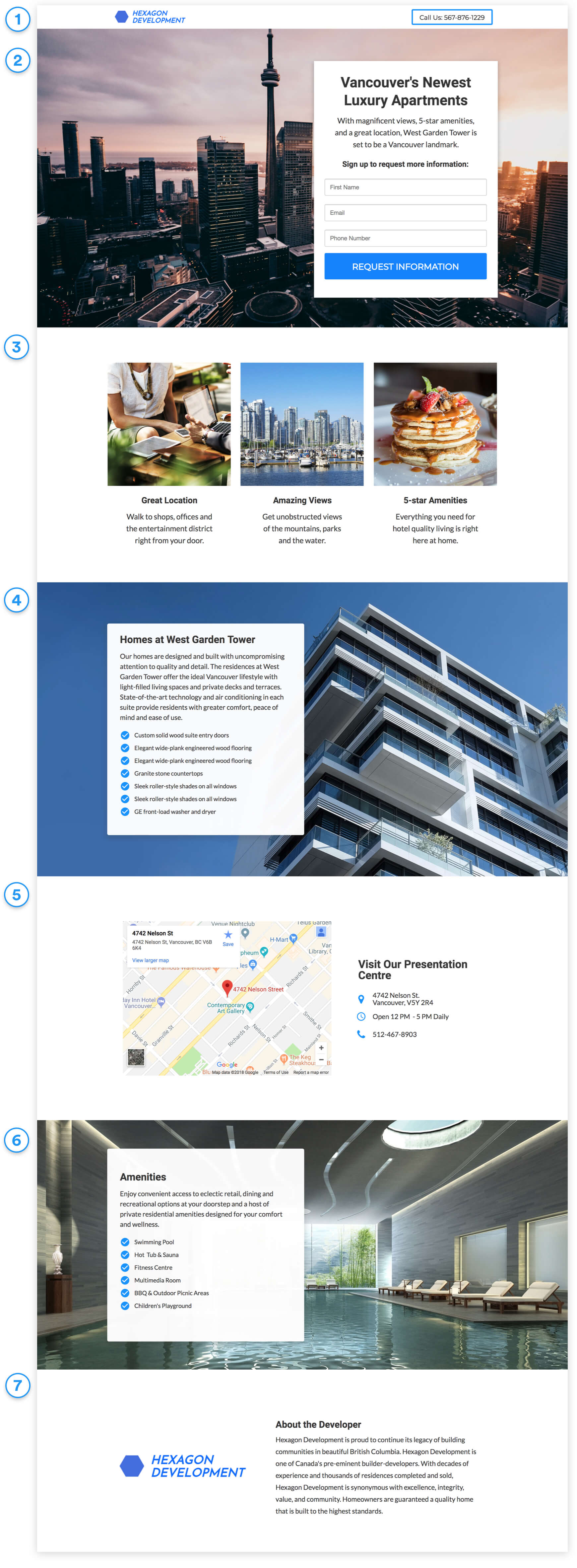 real estate book a showing landing page