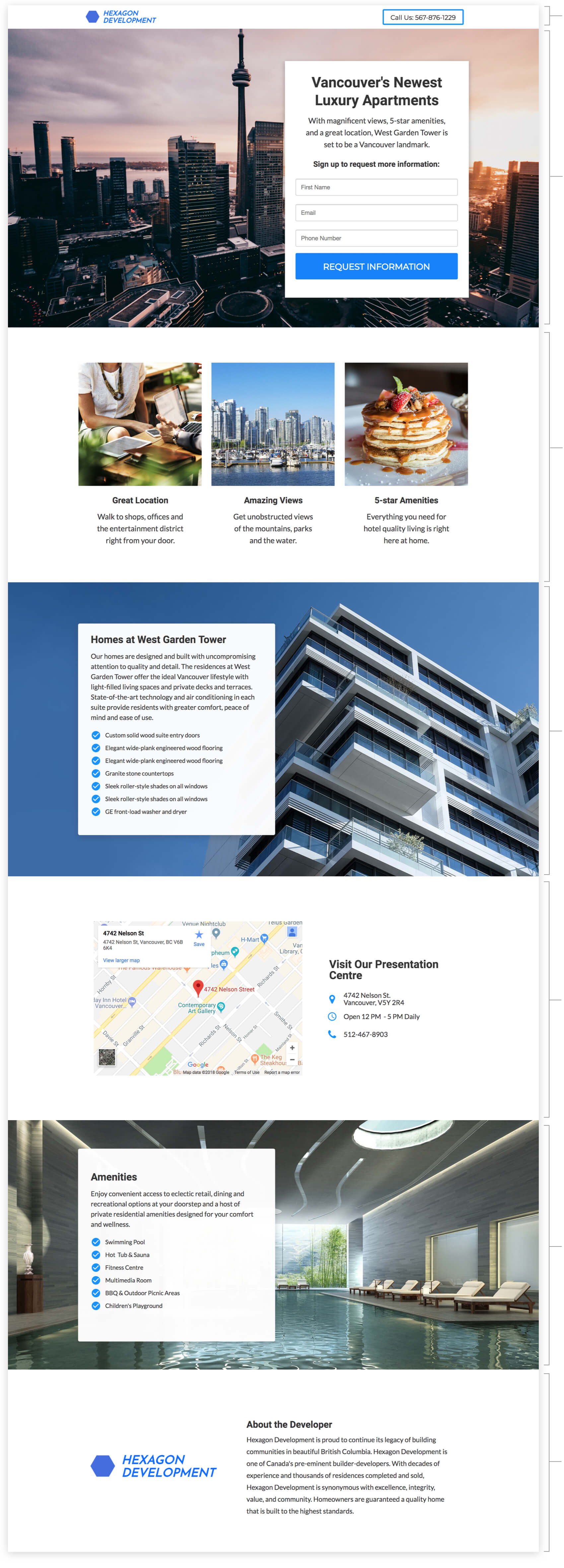 real estate book a showing landing page