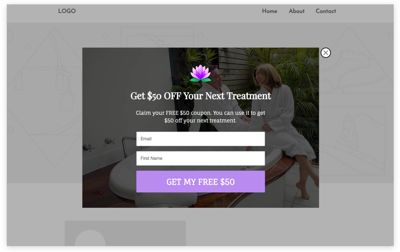 Spa Treatment Coupon Popup