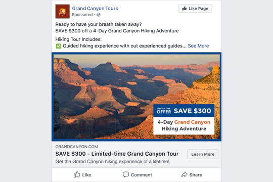 limited time offer tour facebook ad