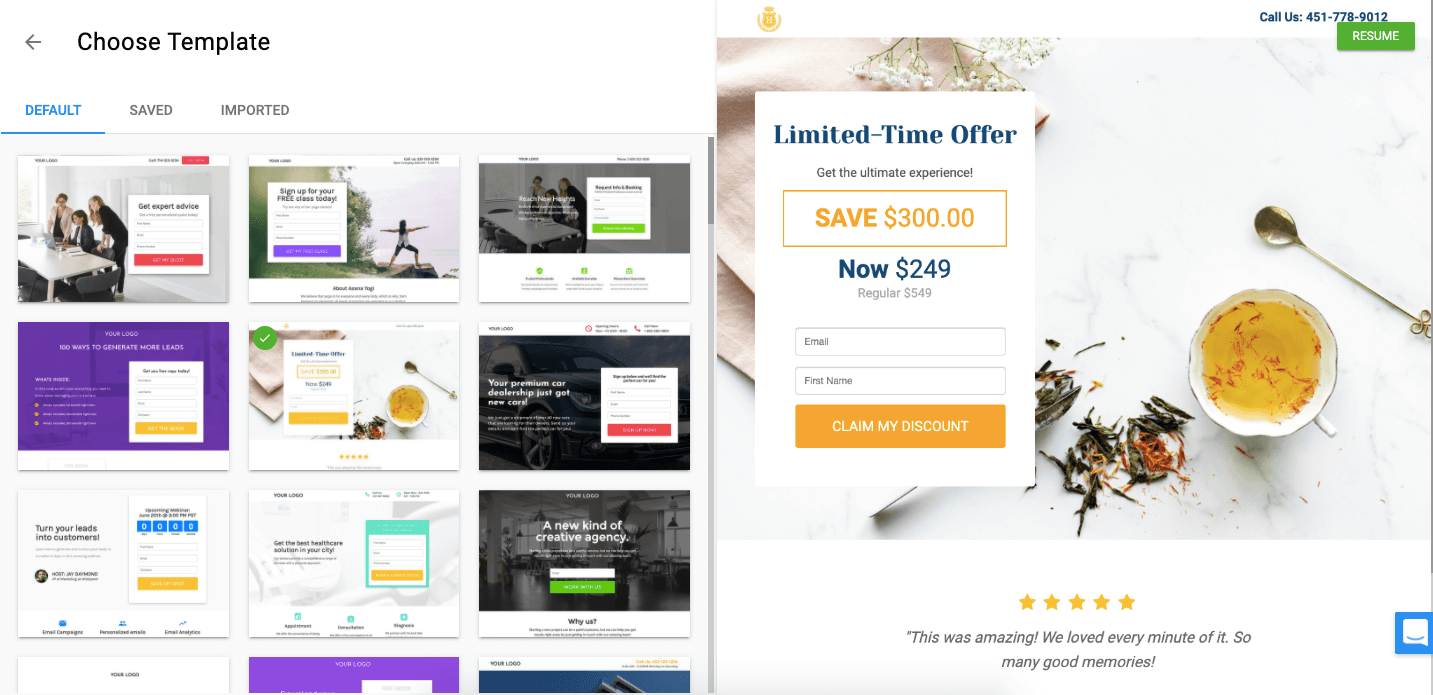 wishpond stripe landing page templates