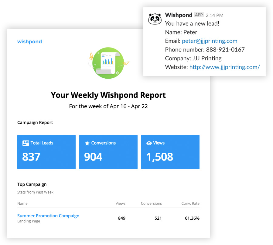 wishpond payments page example